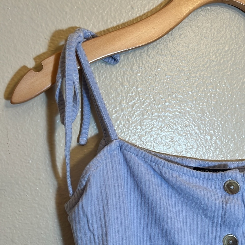 Topshop Button Spaghetti Strap Summer Mini Dress - image 4